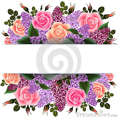 Banner with flowers Vector Illustration