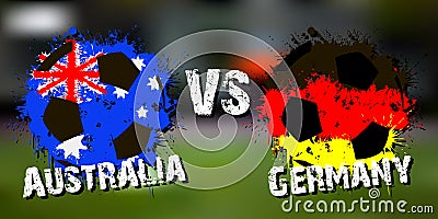 Banner football match Australia vs Germany Vector Illustration