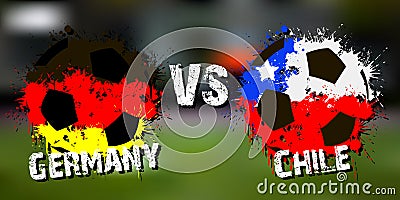 Banner football match Germany vs Chile Vector Illustration