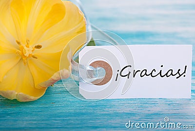 Banner with Gracias Stock Photo