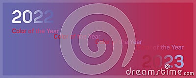 banner, gradient transition from color of the year 2022 Veri Perry to shade of 2023 Viva Magenta Stock Photo