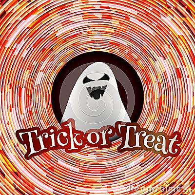 Banner with Halloween slogan Trick Or Treat Cartoon Illustration