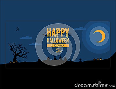 Banner Happy Halloween design inspiration Vector Illustration