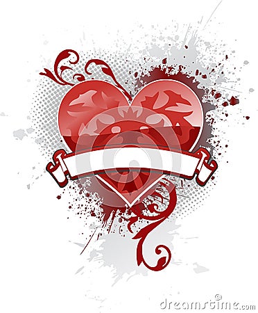 Banner Heart Vector Illustration