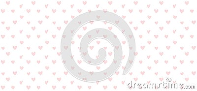 Background with heart seamless pattern, Valentine`s day banner Vector Illustration