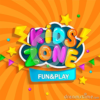 Banner for kids zone. Vector Illustration