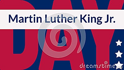 Banner Martin Luther King Jr. Day with typography. Daydream MLK minimalistic vector illustration on dark blue background. Simple Vector Illustration