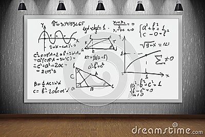 Banner with mathematic formulas Stock Photo