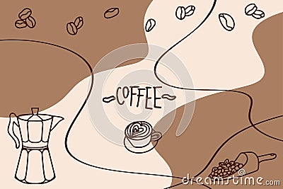 Banner for menu and recipes. Set of hand drawn cafe theme. Doodles for coffee, bakery for cafe menu, pastry shop. Vector Vector Illustration