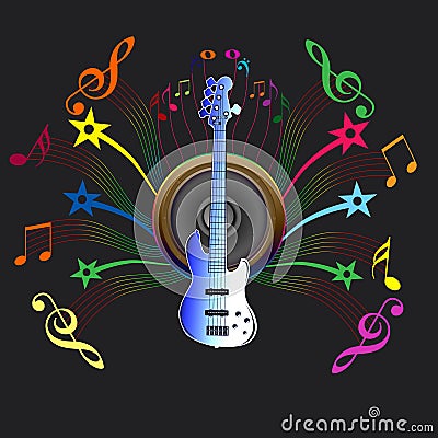 Banner Music notes Stock Photo