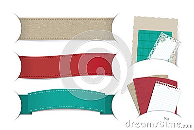 Banner & note paper Vector Illustration