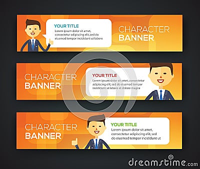 Banner office theme Vector Illustration