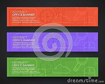 Banner office theme Vector Illustration