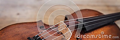 Banner with one violina Stock Photo