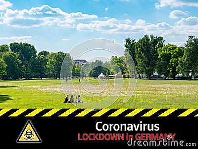 Banner Park Lockdown in Germany Coronavirus Stock Photo
