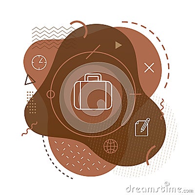 Suitcase icon on modern background Stock Photo