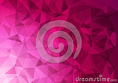 Banner with a polygonal pattern in pink Vector Illustration