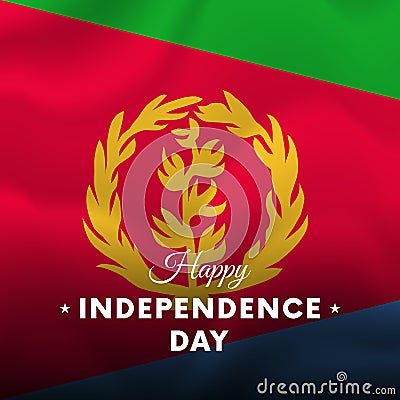 Banner or poster of Eritrea independence day celebration. Waving flag. Vector illustration. Stock Photo