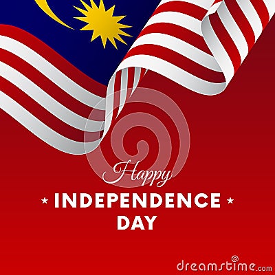 Banner or poster of Malaysia independence day celebration. flag. Vector illustration. Stock Photo