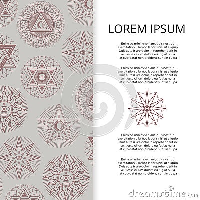 Banner with mystery esoteric elements design Vector Illustration