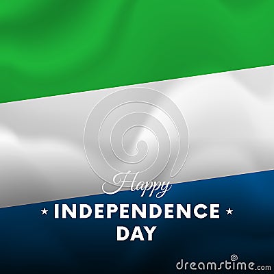 Banner or poster of Sierra Leone independence day celebration. flag. Vector. Cartoon Illustration