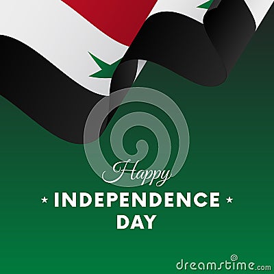 Banner or poster of Syria independence day celebration. flag. Vector illustration. Stock Photo