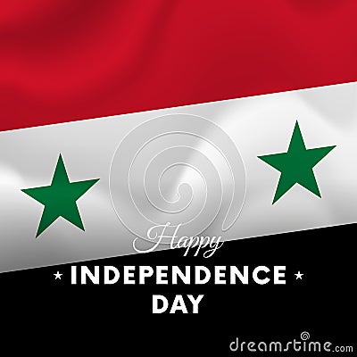 Banner or poster of Syria independence day celebration. flag. Vector illustration. Stock Photo