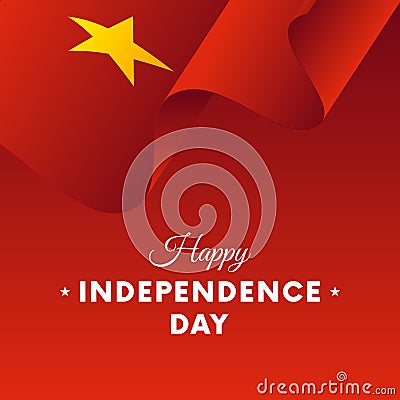 Banner or poster of Vietnam independence day celebration. flag. Vector illustration. Stock Photo