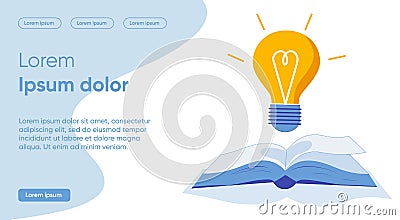 Banner Powerful Successful Idea From Book, Slide. Vector Illustration