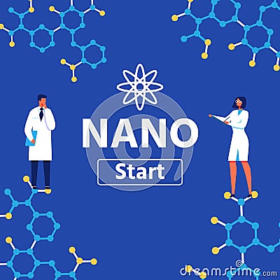 Banner for Presenting Production Nanomaterials Vector Illustration