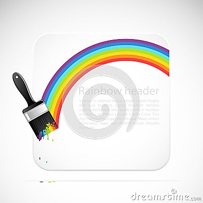 Banner with rainbow brush Vector Illustration