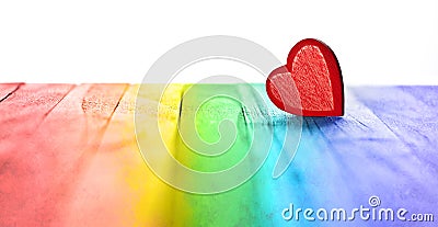 Banner Rainbow Love Heart Background Stock Photo