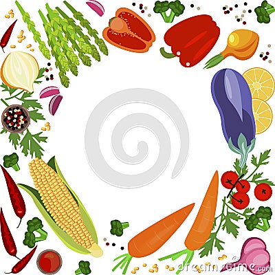 Banner of Raw food Vector Illustration