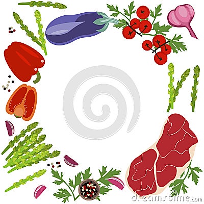 Banner of Raw food Vector Illustration