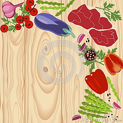 Banner of Raw food Vector Illustration