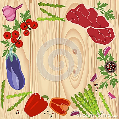 Banner of Raw food Vector Illustration