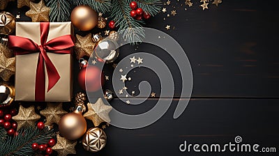 Christmas and New Year background. Top view, flatlay Stock Photo