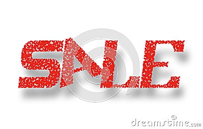 Banner Sale. red letters on a white background Stock Photo
