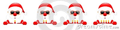 Banner Santa Claus Sunglasses With Advent Candles Vector Illustration