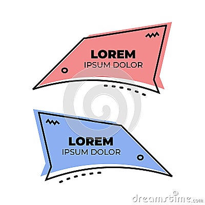 Red and Blue Vector Template for Banner Vector Illustration