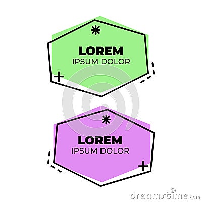 Hexagon Memphis Style Modern Banner Vector Illustration