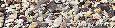 Banner of small sea pebbles Stock Photo