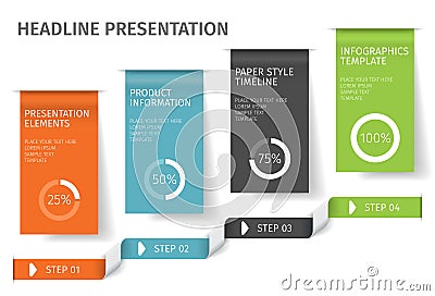 Banner steps business infographic template. Can be used for web design and workflow layout. Vector ilustration Vector Illustration