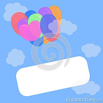 Banner template with balloons Vector Illustration