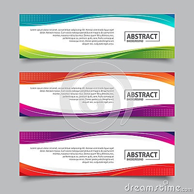 Banner template with wave abstract background illustration Vector Illustration