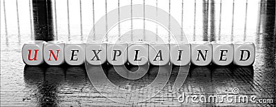 Words unexplained or explained - dilema concept Stock Photo