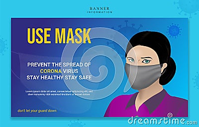 banners to remind the importance of wearing masks Vector Illustration