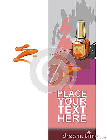 Banner. Varnish for nails. Vector Illustration