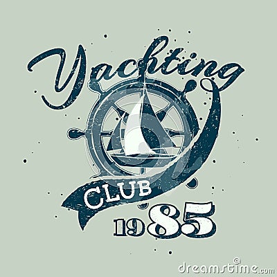 Banner Yachting club Vector Illustration