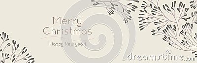 Christmas banner template on light background. Winter sale fair ad. Vector Illustration